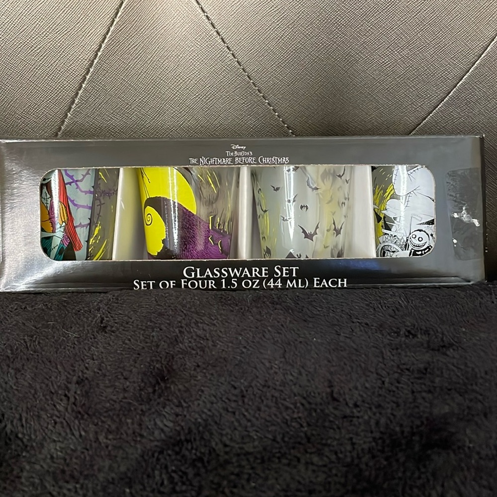 Disney Nightmare Before Christmas shot glasses. Set of 4. Size- 1.5 oz.